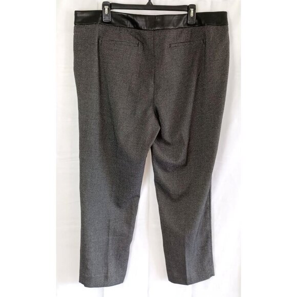 Worthington Black High Rise Split Hem Ankle Pants with Faux Leather Trim 18 - Picture 4 of 10